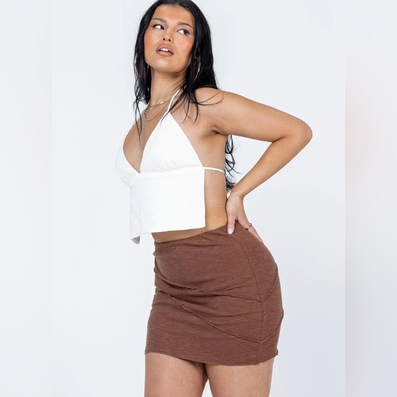 Oscar Mini Skirt Brown - Picture 4 of 10
